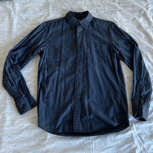 Navy button down. Thin flannel. Uniqlo